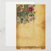 PAPETERIE PARCHEMENT FLORAL DE NOËL, ADORATION DE LA MAGI (Devant / Derrière)