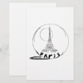 Papeterie paris dans une boule de verre (Devant / Derrière)