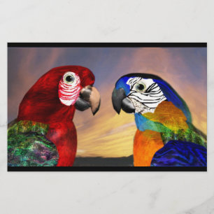 Papeterie PARROS HYPER / ARA ROUGE ET BLEU, noir