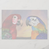 Papeterie PARROTS HYPER / ARA ROUGE ET BLEU, Papier vert (Dos)