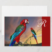 PAPETERIE PARROTS HYPER / MONOGRAMME ARA ROUGE (Devant / Derrière)