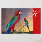 PAPETERIE PARROTS HYPER / MONOGRAMME ARA ROUGE (Devant)