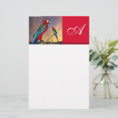 Papeterie PARROTS HYPER / MONOGRAMME ARA ROUGE, blanc (Debout devant)