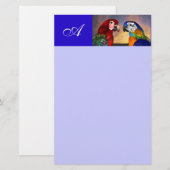 PAPETERIE PARROTS HYPER / MONOGRAMME ARA ROUGE ET BLEU (Devant / Derrière)