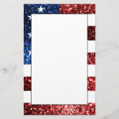 Papeterie PARTIES SCINTILLANT américaines drapeau rouge bleu (Dos)