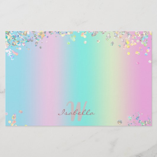 Papeterie Parties scintillant holographique Unicorn (Devant)