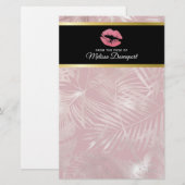 Papeterie Parties scintillant rose lèvres et Rose Gold Tropi (Devant / Derrière)