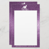 Papeterie Parties scintillant Unicorne et étoiles | Papeteri (Devant / Derrière)