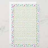 Papeterie Pastel Aquarelle Pois Bleu Vert Linne (Devant / Derrière)