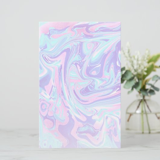 Papeterie Pastel Blue & Purple Marble Texture liquide (Debout devant)