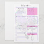 Papeterie Pastel Cats Feuilles hebdomadaires de planificateu (Devant / Derrière)