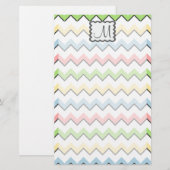 Papeterie Pastel Chevron avec Monogram de Shirley Taylor (Devant / Derrière)