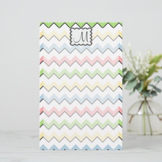 Papeterie Pastel Chevron avec Monogram de Shirley Taylor (Debout devant)