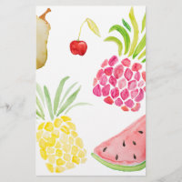 pastèque d'ananas aux cerises de fruits d'aquarell