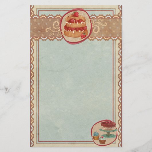 Papeterie Pâtisserie De Fraise Et De Cupcake (Devant)