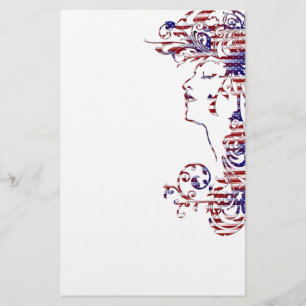 Papeterie patriotique de profil de beauté