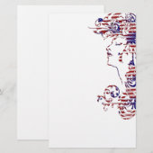 Papeterie patriotique de profil de beauté (Devant / Derrière)