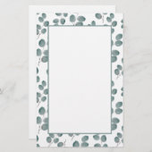 Papeterie Pattern de Watercolor Silver Dollar Eucalyptus Lea (Devant / Derrière)