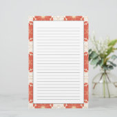 Papeterie Pattern Red And Gold Floral Lace (Debout devant)