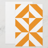 Papeterie Patters de Burnt Orange Geometric Deco Cube (Devant / Derrière)