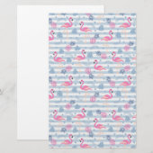 Papeterie Patters de Whimsical Flamingo et Pineapple (Devant / Derrière)