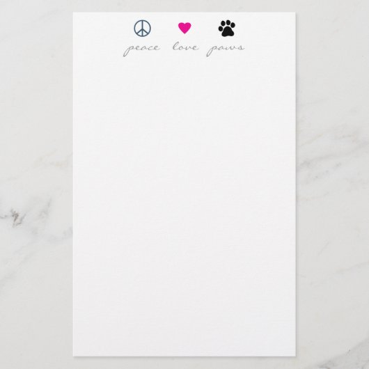 Papeterie Pattes d'amour de paix (Devant)