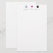 Papeterie Pattes d'amour de paix (Devant / Derrière)