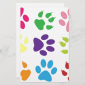 Papeterie Paws colorés pour chiens (Devant / Derrière)