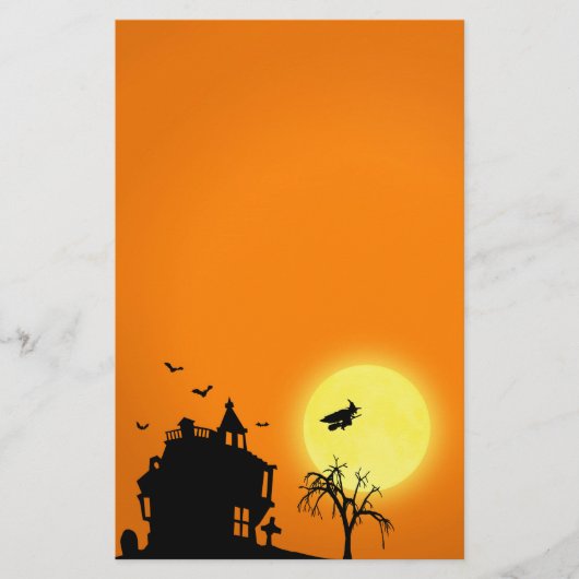 Papeterie Paysage heureux de silhouette de Halloween (Devant)