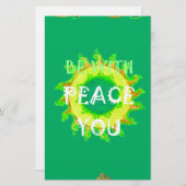 Papeterie Peace Be With You : Inspirant Vert et Jaune (Devant / Derrière)
