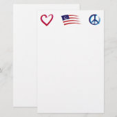 Papeterie Peace Hope Love (Devant / Derrière)