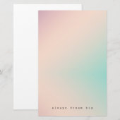 Papeterie Peach Aqua Tie Dye inspiration rêve citation (Devant / Derrière)