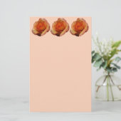 Papeterie Peach Rose Orange Floral Photographie (Debout devant)