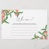 Papeterie Peaches - Qui suis-je jeu de douche nuptiale (Devant)