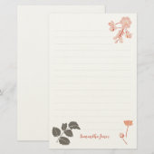 Papeterie Peachy Pink Oregon Grape Flower Letterhead (Devant / Derrière)