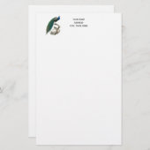 Papeterie Peacock sur un papier d'écriture de branche (Devant / Derrière)