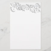 Papeterie Pearl blanche Ornate sur blanc (Dos)