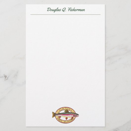 Papeterie Pêche à la truite arc-en-ciel Gentil personnalisé (Devant)