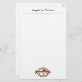 Papeterie Pêche à la truite arc-en-ciel Gentil personnalisé (Devant / Derrière)