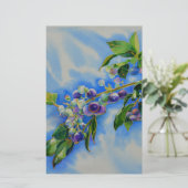 Papeterie peinture à l'aquarelle de bleuet (Debout devant)