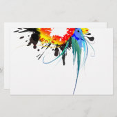 Papeterie Peinture Abstraite de perroquets sauvages (Devant / Derrière)