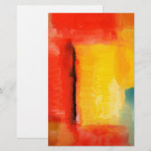 Papeterie Peinture Abstraite rouge moderne (Devant / Derrière)