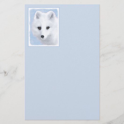 Papeterie Peinture Arctic Fox - Art original de la faune (Devant)