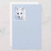 Papeterie Peinture Arctic Fox - Art original de la faune (Devant / Derrière)