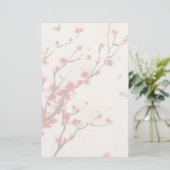 Papeterie Peinture asiatique de style, fleur de prune au (Debout devant)