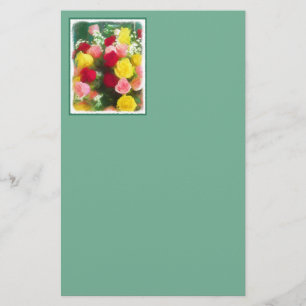 Papeterie Peinture Bouquet Rose - Jolie Art Fleur Originale
