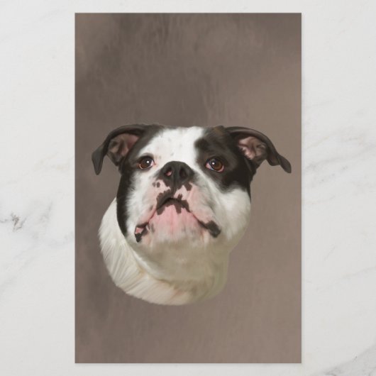 Papeterie Peinture couleur d'eau Bulldog (Devant)