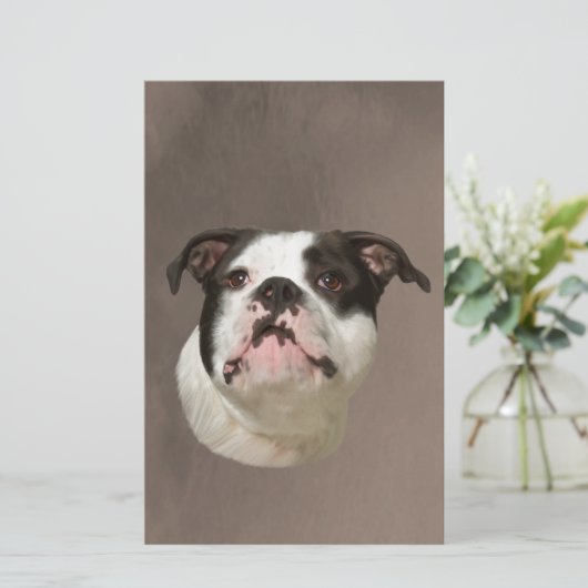 Papeterie Peinture couleur d'eau Bulldog (Debout devant)