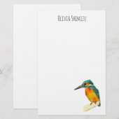 Papeterie Peinture d'aquarelle d'oiseau de martin-pêcheur (Devant / Derrière)