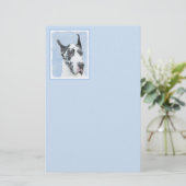 Papeterie Peinture de Great Dane (Arlequin) - Art original d (Debout devant)